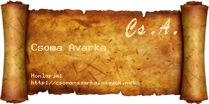 Csoma Avarka névjegykártya